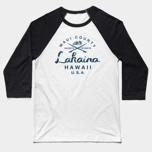 Lahaina Maui Hawaii Surfing Vintage Baseball T-Shirt